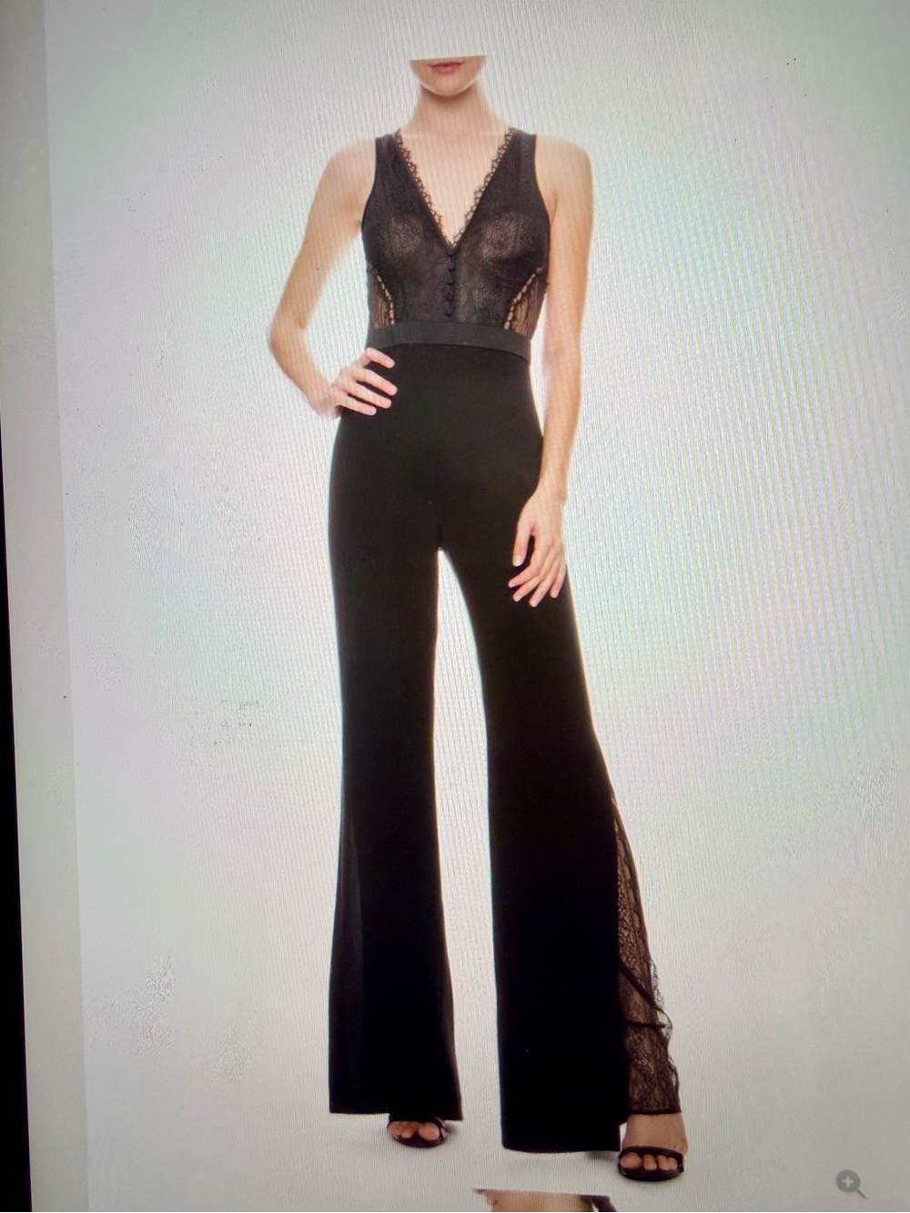Jonathan Simkhai Black Lace-Trim Wide-Leg Jumpsuit